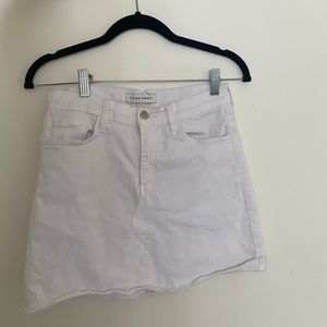 white jean skirt stretchy material